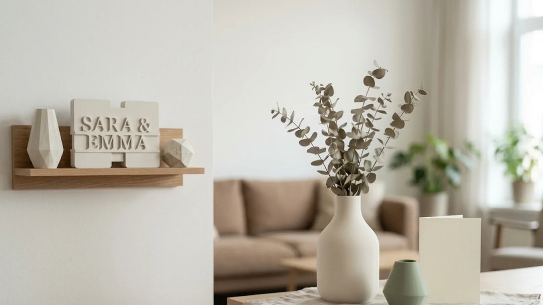 Regalos de aniversario de boda personalizados con los nombres de la pareja en PLA mate