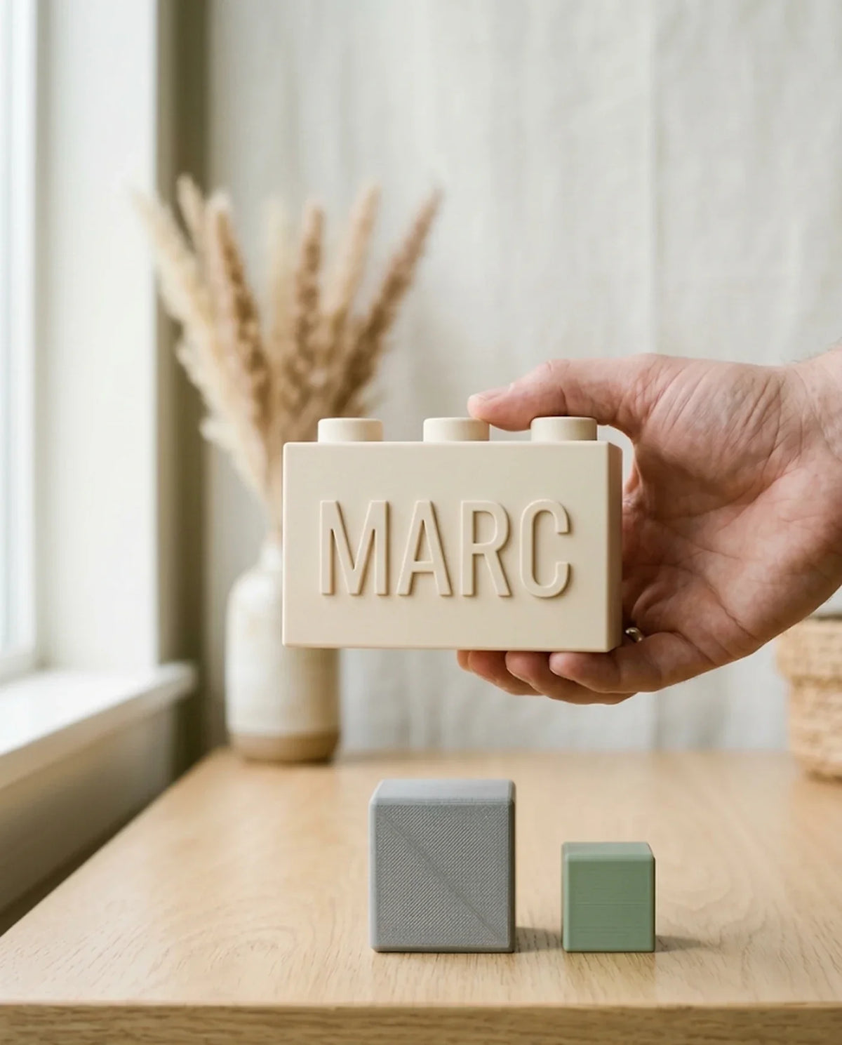 Bricks personalizados de distintos tamaños con el nombre en relieve