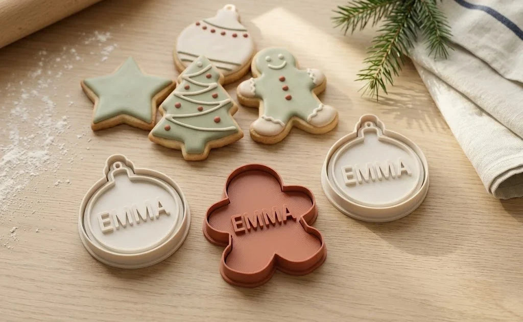 Cortadores de galletas de Navidad personalizados con nombre