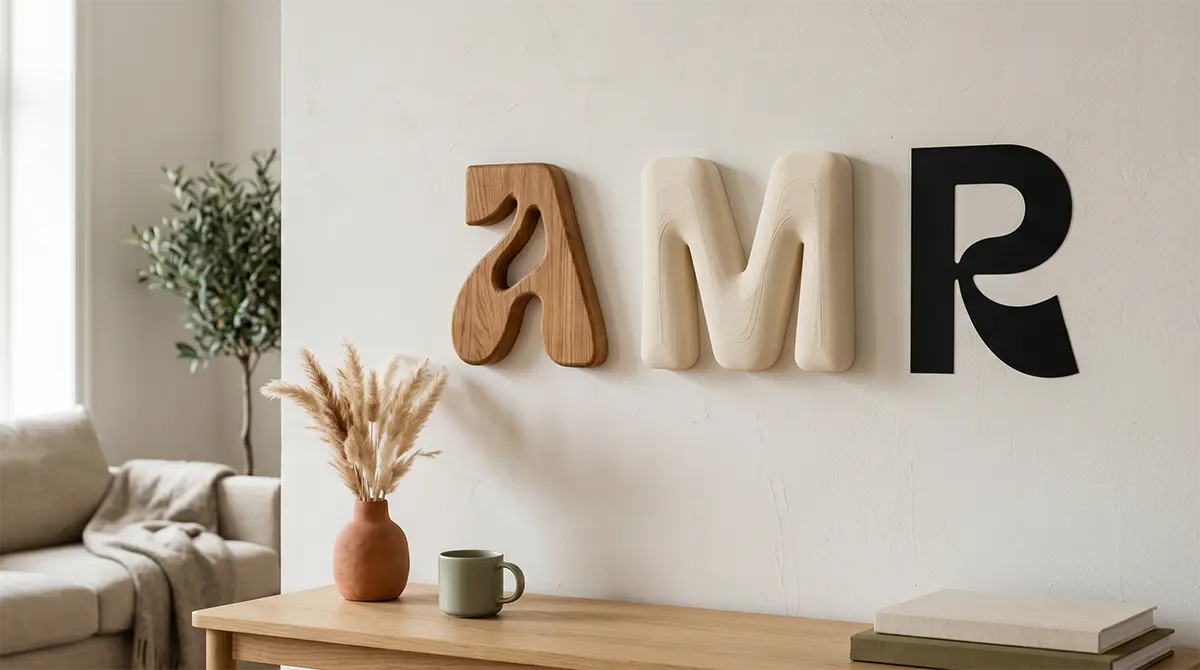 Letras decorativas: madera vs. 3D vs. vinilo