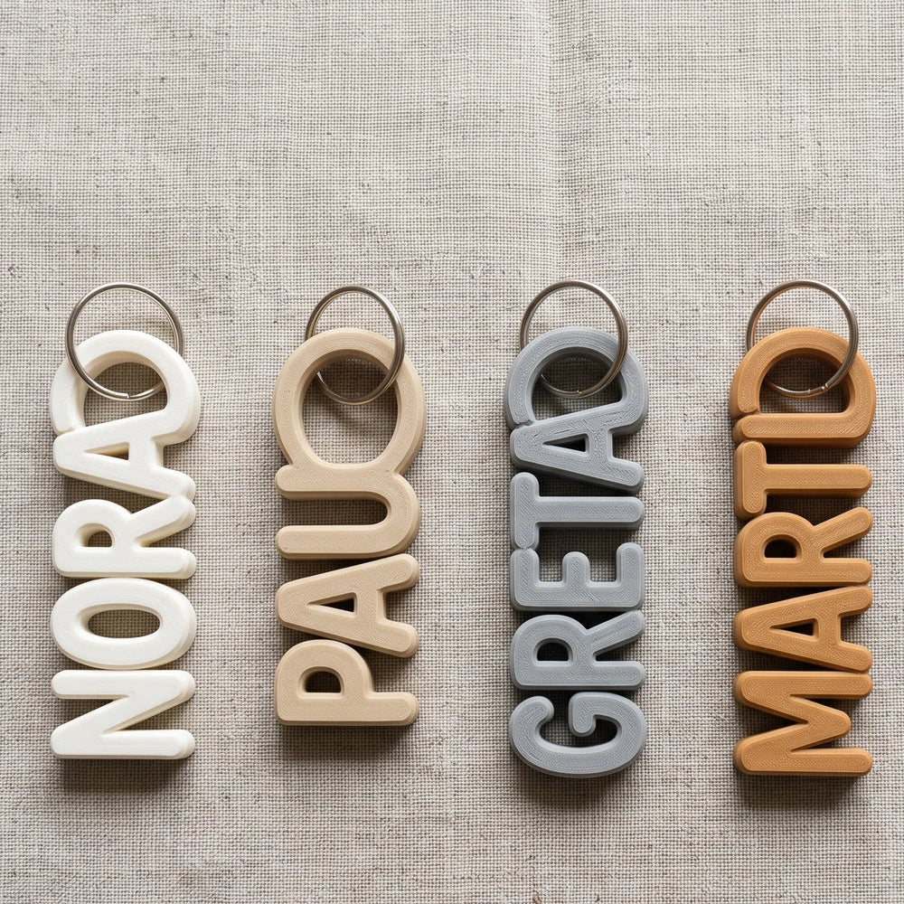 Personalized keychain place card with name