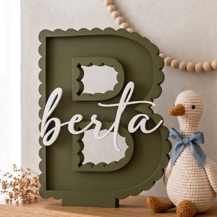 Letras personalizadas 3D con nombre y borde festoneado