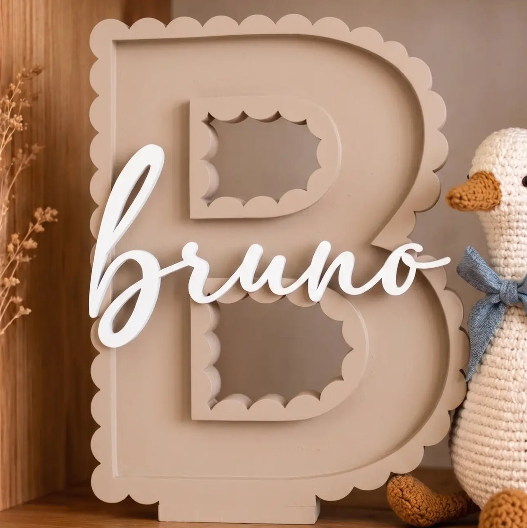 Letras personalizadas 3D con nombre y borde festoneado