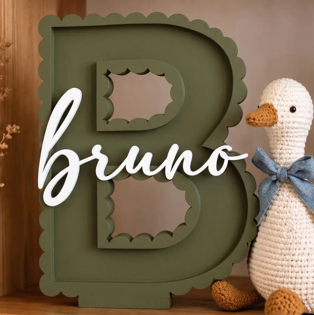 Letras personalizadas 3D con nombre y borde festoneado