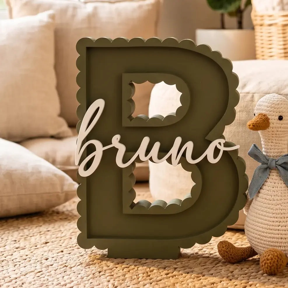 Letras personalizadas 3D con nombre y borde festoneado