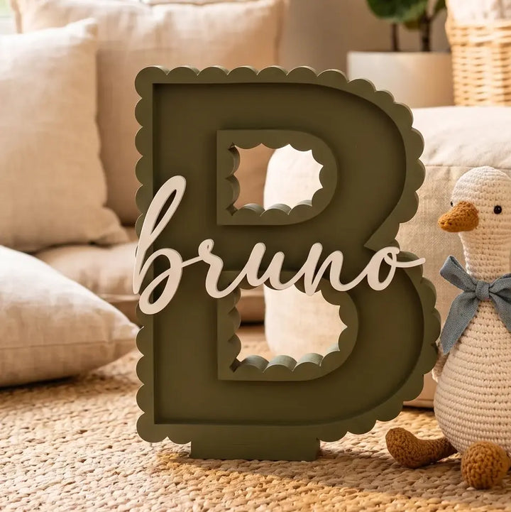 Letras personalizadas 3D con nombre y borde festoneado