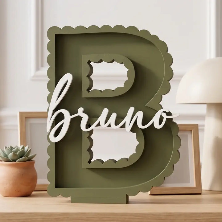 Letras personalizadas 3D con nombre y borde festoneado