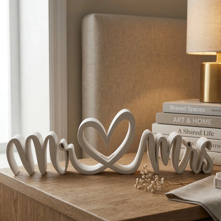 Letras Decorativas Mr &amp; Mrs con Corazón para Bodas y Evento