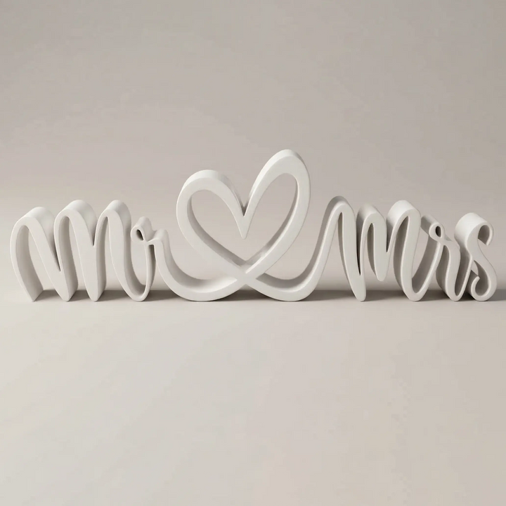 Letras Decorativas Mr &amp; Mrs con Corazón para Bodas y Evento