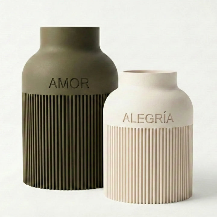 Jarrón decorativo personalizado con nombre y texto que desees