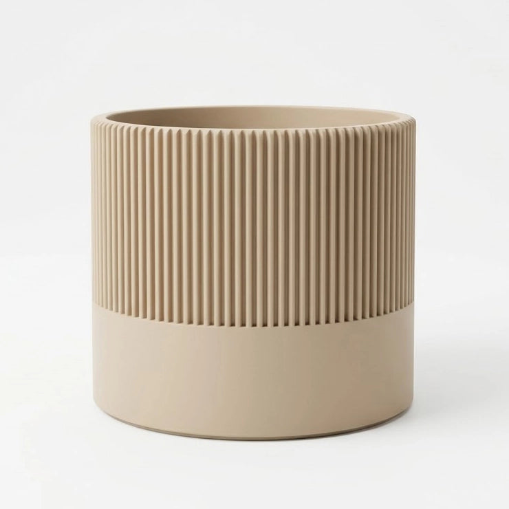 Pot cylindrique bi-texture