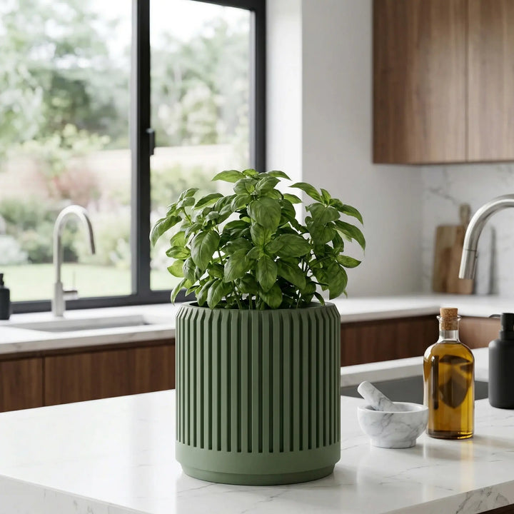 Pot cylindrique cannelé