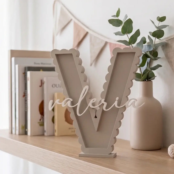 Letras personalizadas 3D con nombre y borde festoneado