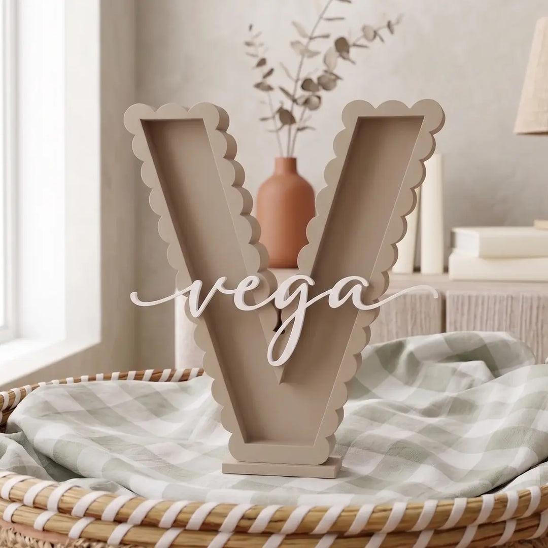Letras personalizadas 3D con nombre y borde festoneado