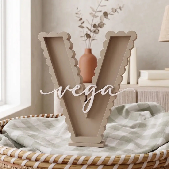 Letras personalizadas 3D con nombre y borde festoneado