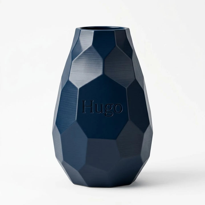 Jarrón Voronoi Faceta con Nombre en color navy