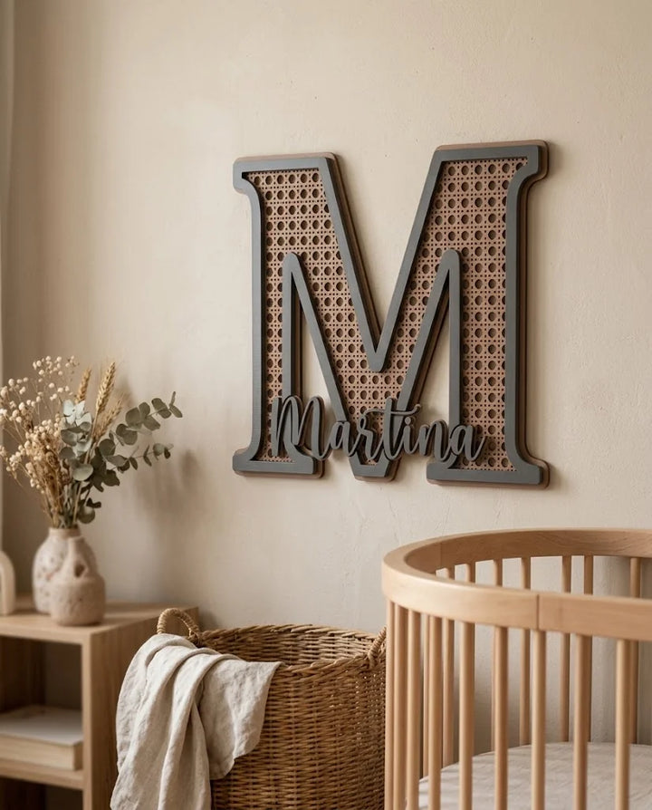 Letra decorativa infantil Marco Ratán Vienés, bicolor con nombre
