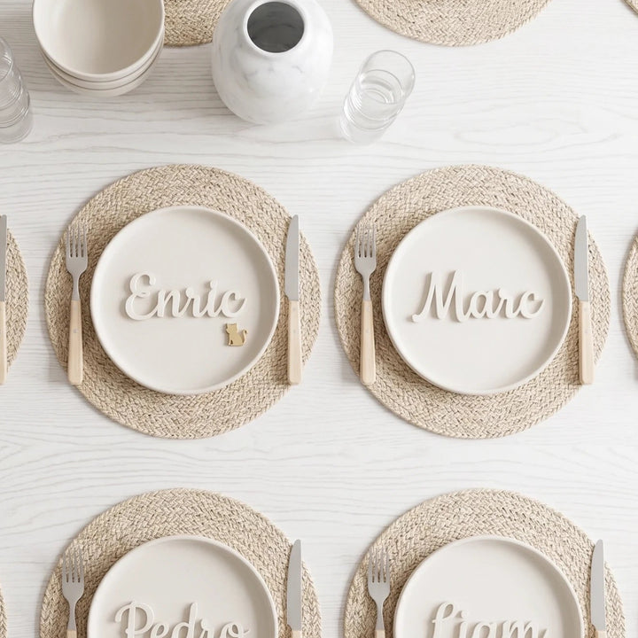 Marcasitios de mesa con nombre personalizado e imán