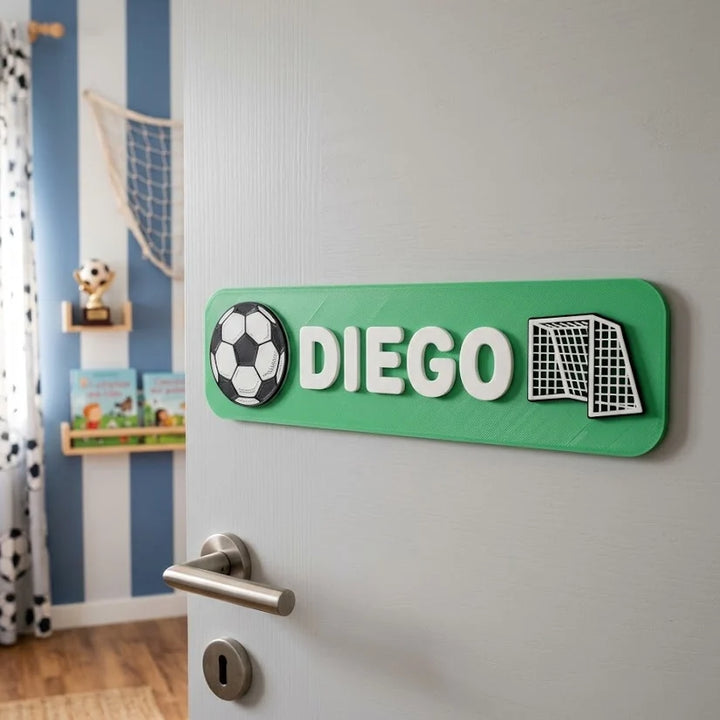 Türschild Kinderzimmer mit Namen – Fußball